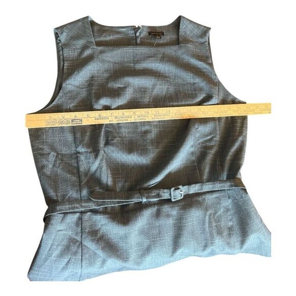 Ann Taylor Sleeveless Peplum Blouse Top Size 12 Green Back Zip Belted Office - Picture 4 of 13